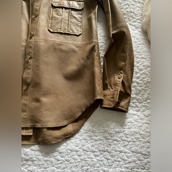 ZARA 100% Leather Shirt Size S - Picture 8 of 14